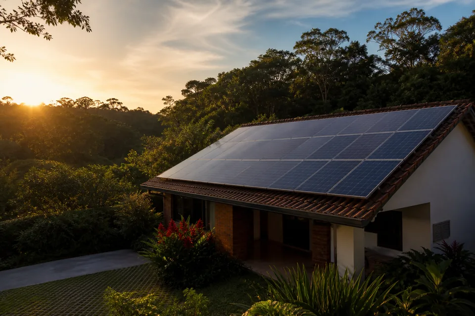 Painéis de energia solar em Ampére