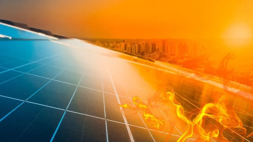 Corrente Reversa: O Que É e Como Afeta Seu Sistema Solar — módulos fotovoltaicos em telhado residencial.
