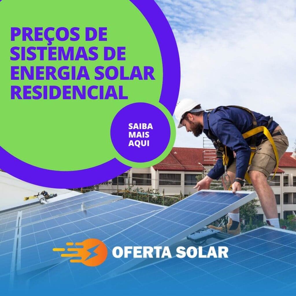 preços de sistemas de energia solar residencial