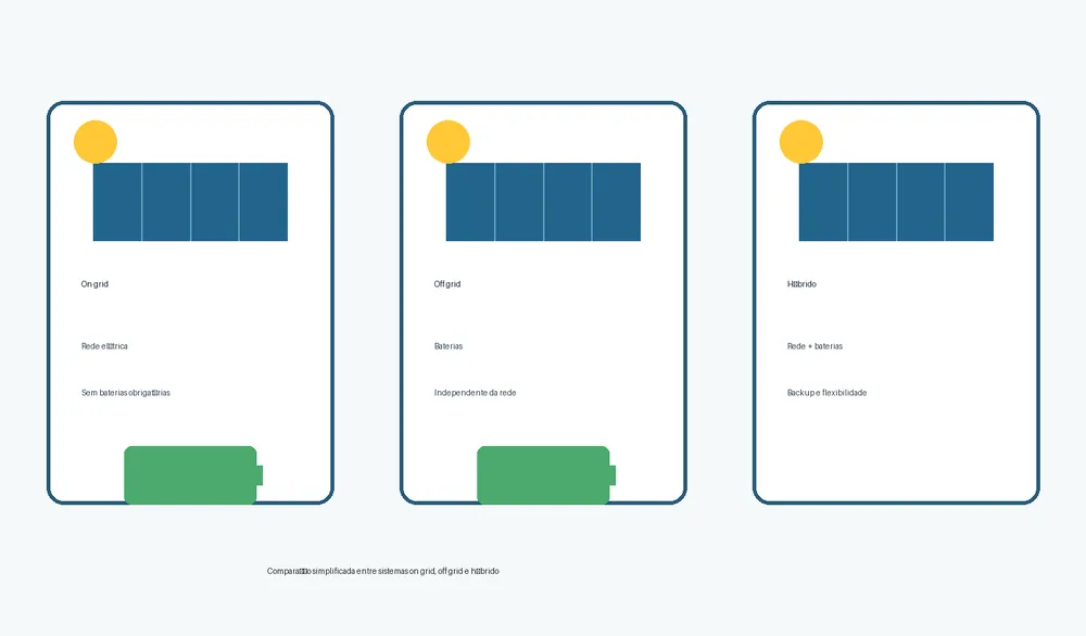Diferença entre sistema on grid e off grid